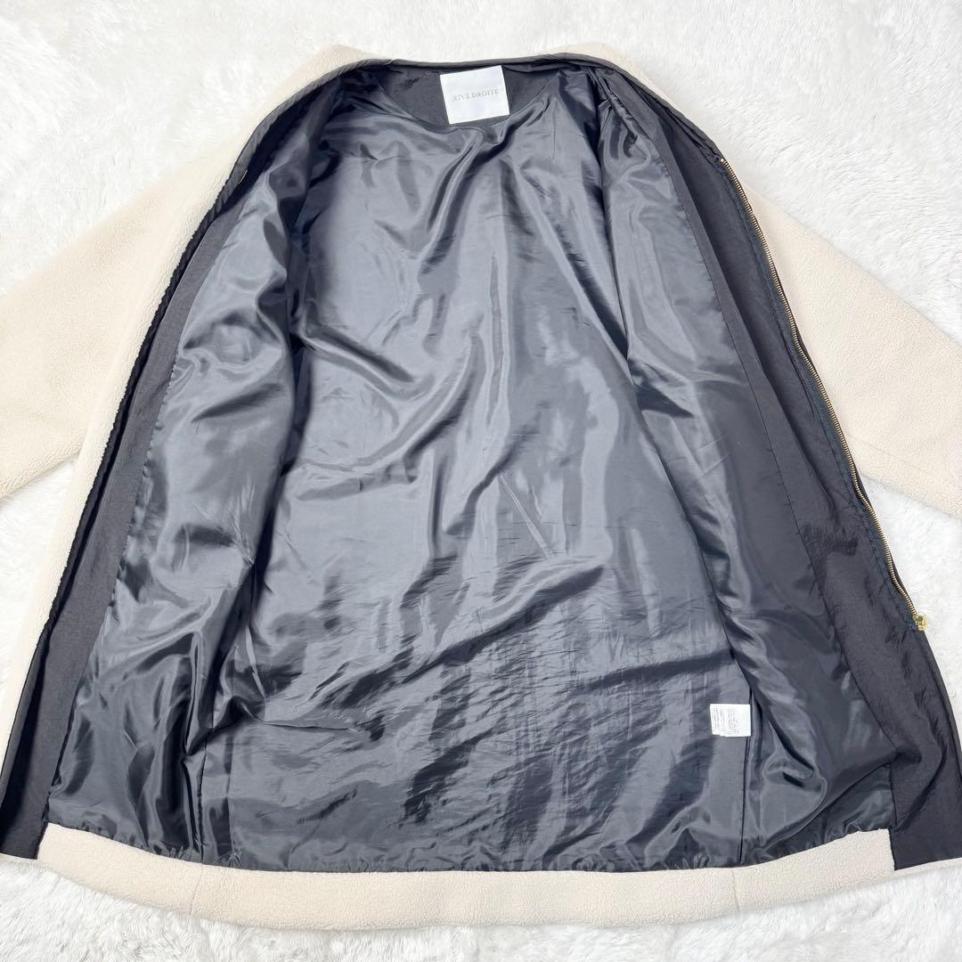 【早い者勝ち！】リヴドロワ　ノーカラーボアコート　オフホワイト