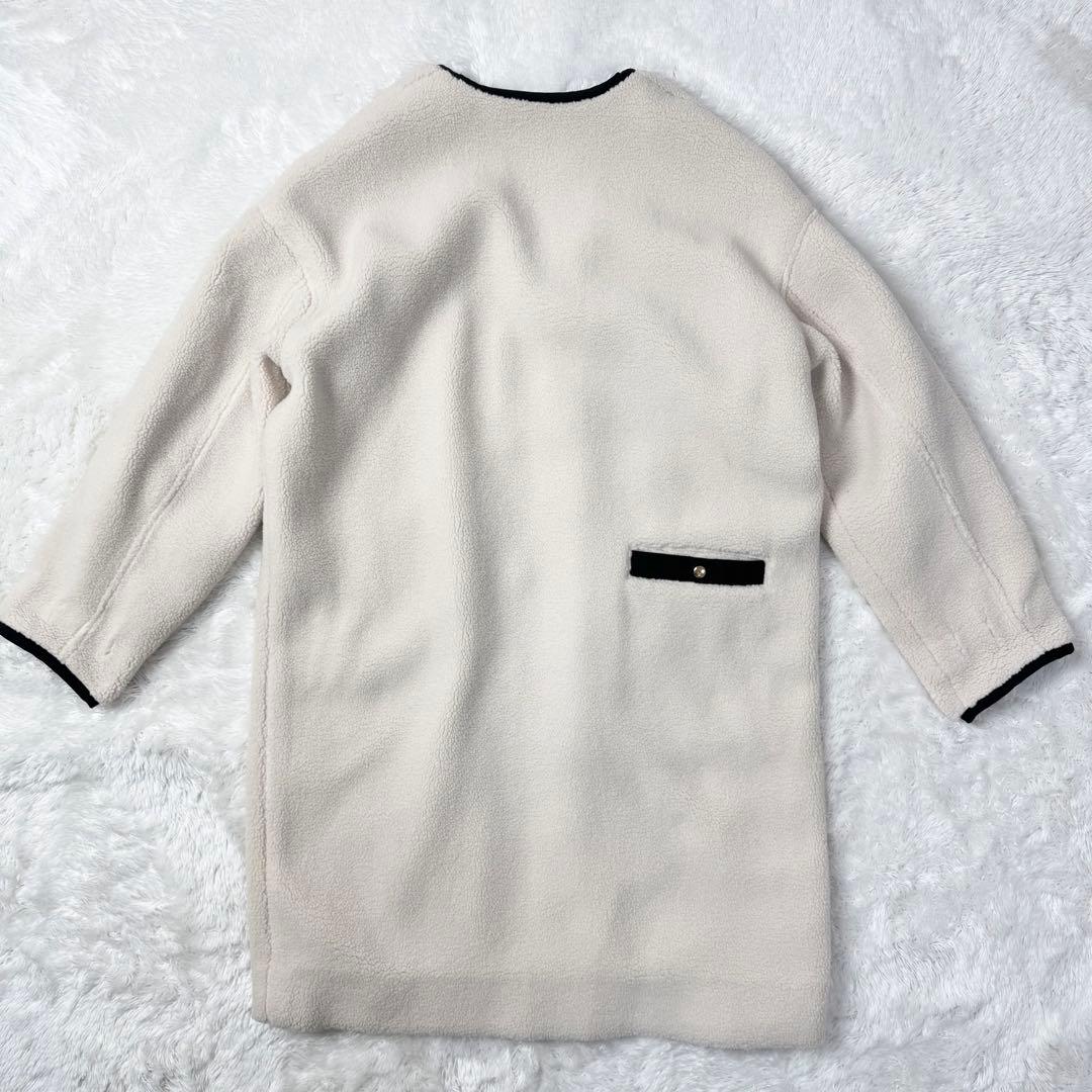 【早い者勝ち！】リヴドロワ　ノーカラーボアコート　オフホワイト