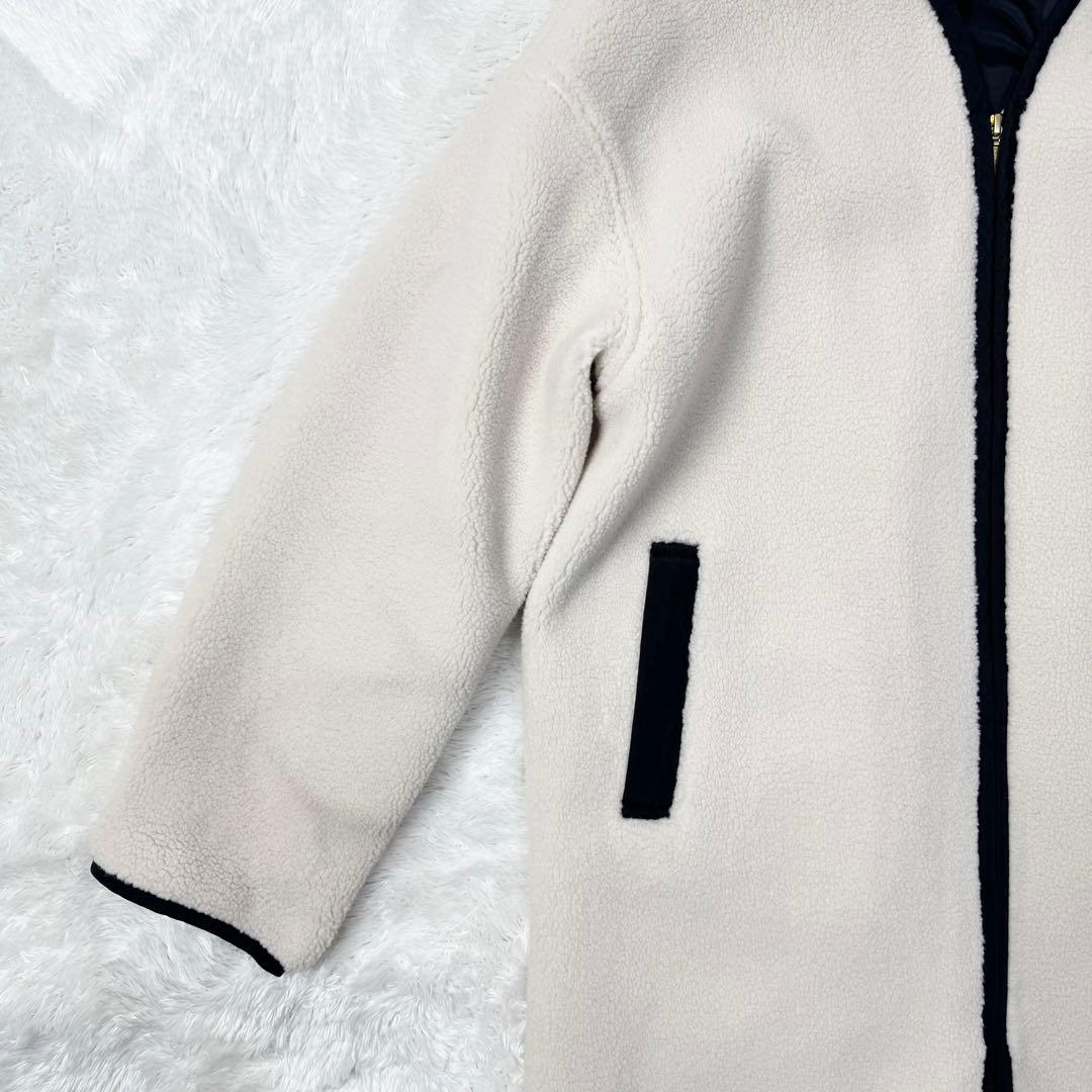 【早い者勝ち！】リヴドロワ　ノーカラーボアコート　オフホワイト