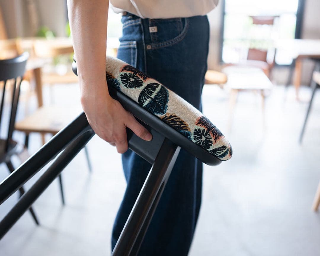 キッチンスツールNA H630＋ミナ ペルホネン tanpopo khaki