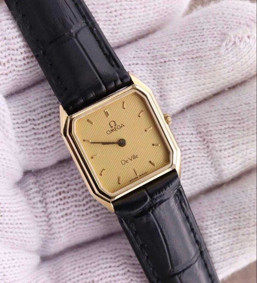 OMEGA De Ville クォーツ腕時計 ゴールド/ブラック