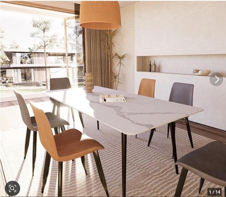 Cotton　新品引取　160cm セラミックダイニングテーブル椅子３脚