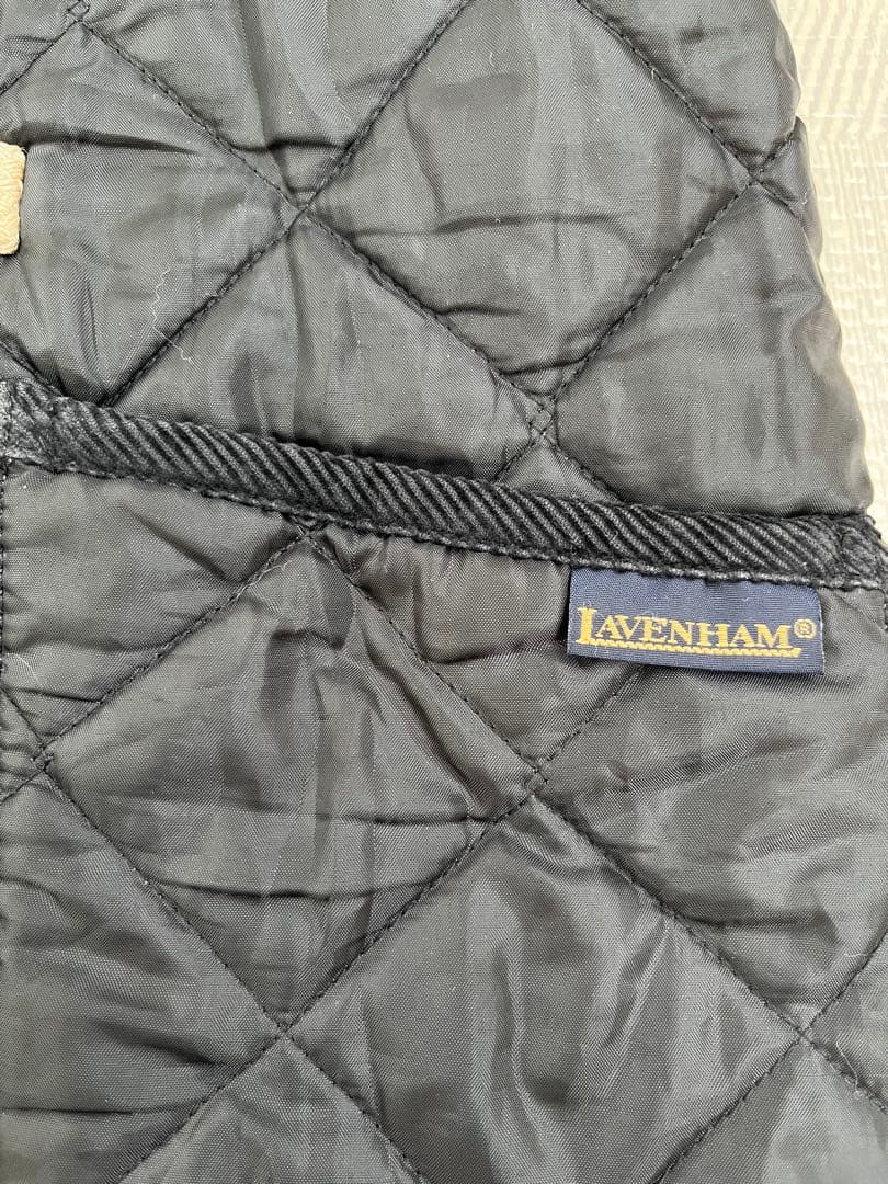 美品 LAVENHAM ラベンハム　リバティカペル柄　ダッフルコート 黒 　36