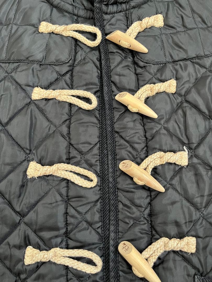 美品 LAVENHAM ラベンハム　リバティカペル柄　ダッフルコート 黒 　36