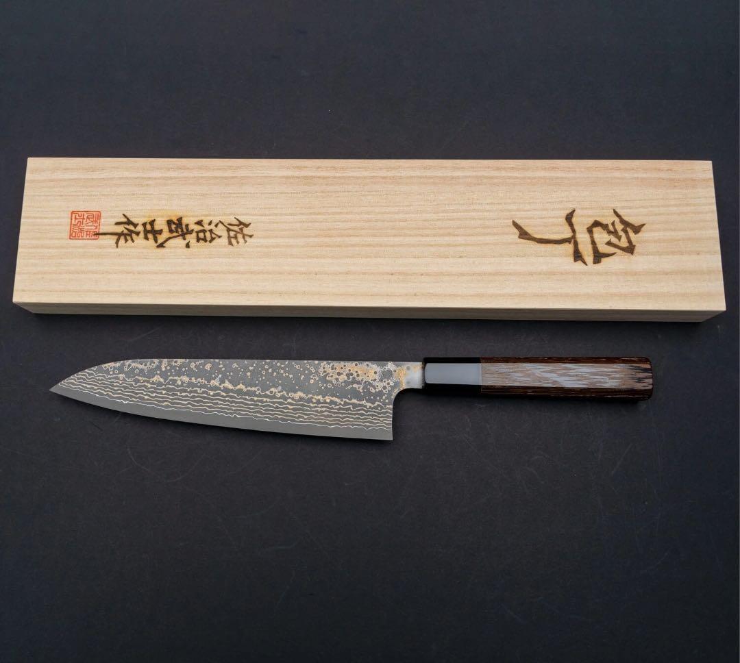 佐治武士　レインボー　ダマスカスvg10 牛刀　210