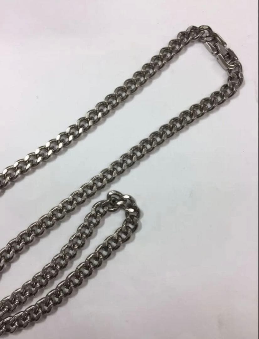 チタンネックレス 喜平ネックレスチェーン 純チタン 2面カットシングル 極美品