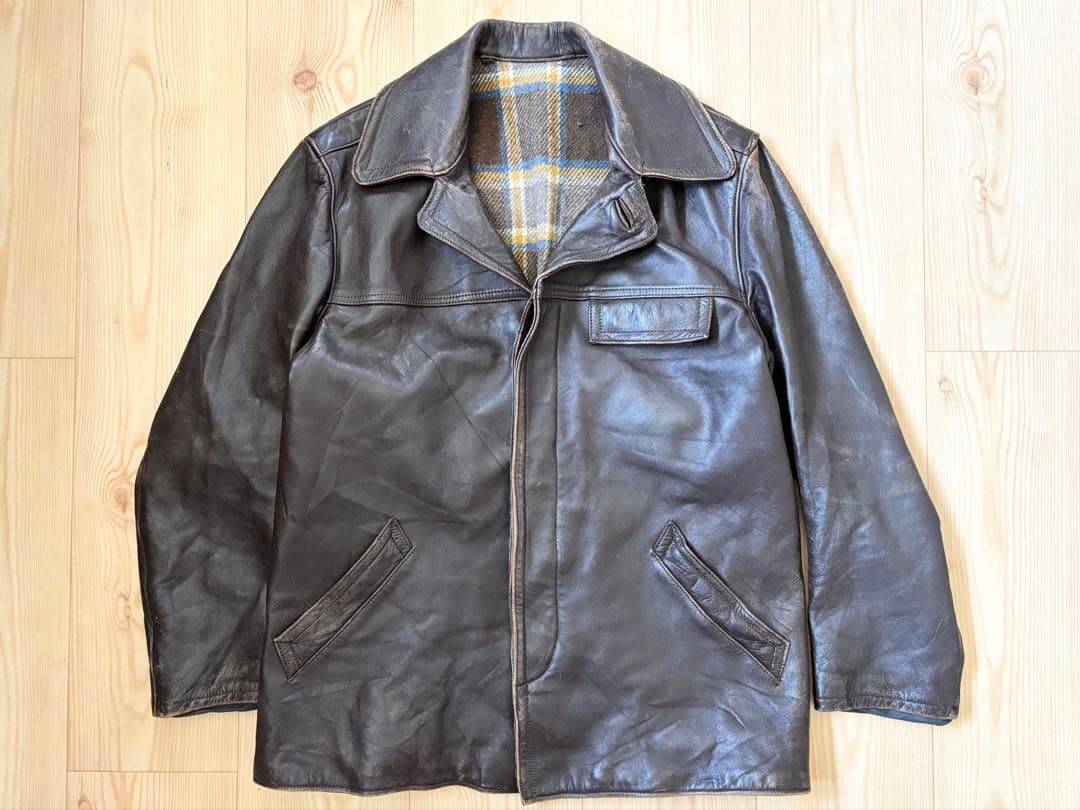 50s - 60s GVF レザーコート ジャケット フレンチ ワーク