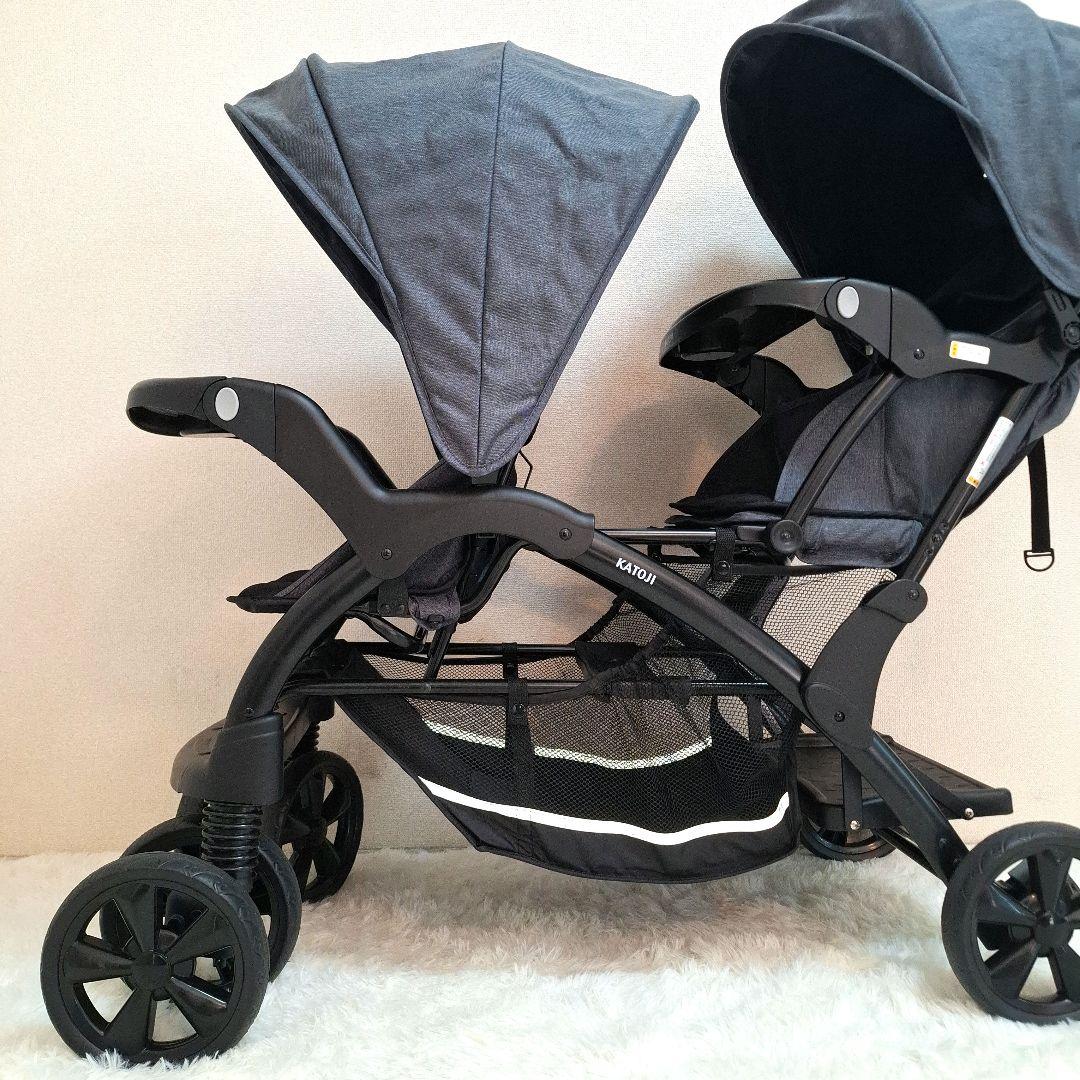【極美品】KATOJI 二人でゴーdx デラックス 二人乗り ベビーカー ブルー