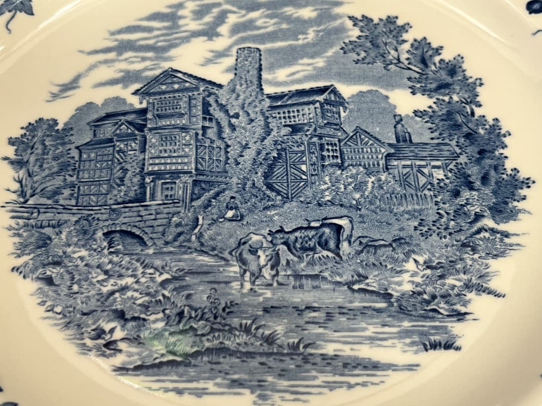 　お皿６枚（楕円大皿１枚 ＆ 丸中皿５枚）　ロマンチック英国風景