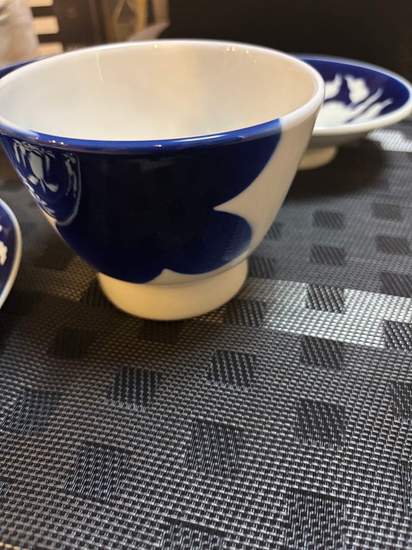 ４点セット 深川製磁 草花折枝白抜紋 アルテ・ウァン