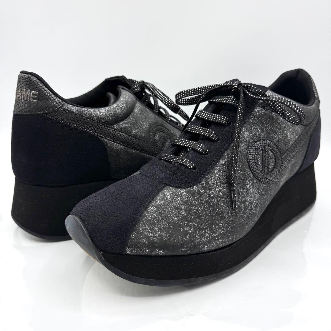 仙ママ NO NAME SPEED JOG 黒 24cm 厚底 ウェッジ