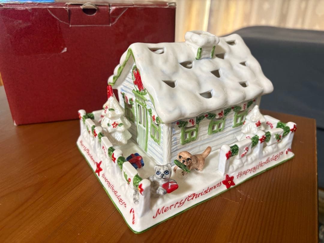 ビレロイ&ボッホクリスマスキャンドルホルダーハウス猫犬