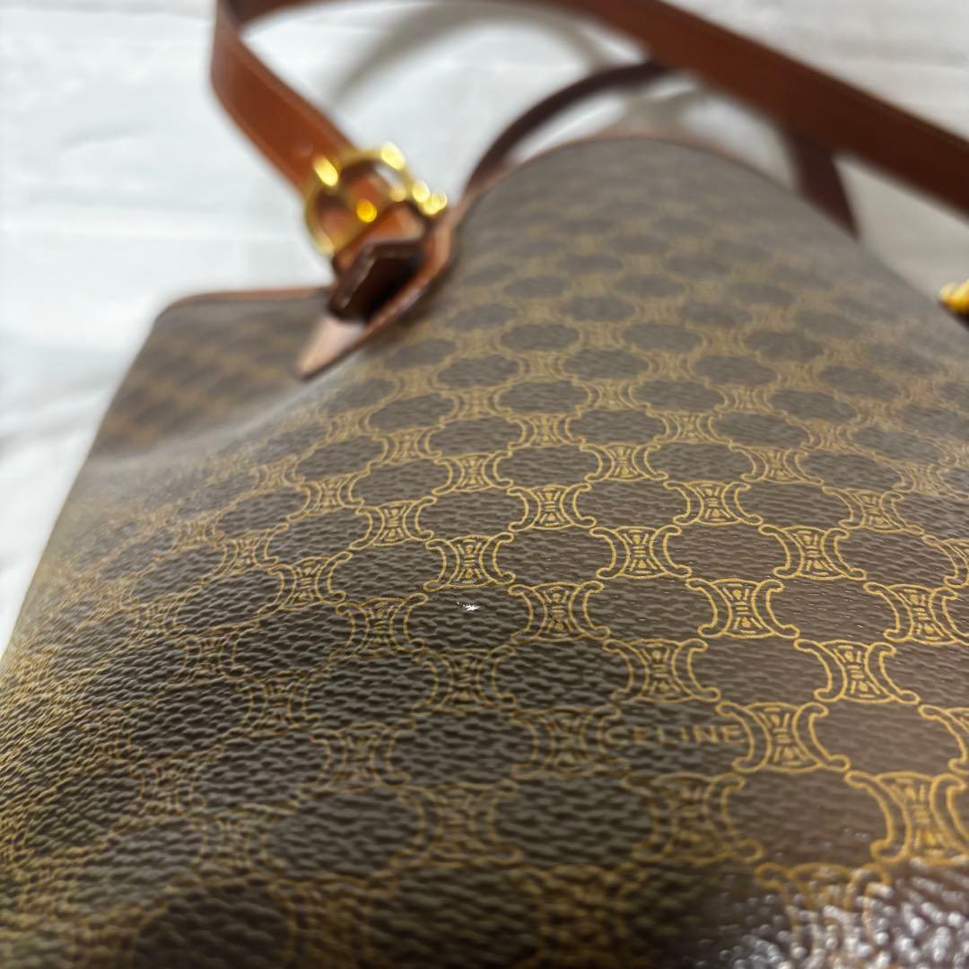 セリーヌ CELINE マカダム柄 トートバッグ バケツ型 オールドセリーヌ
