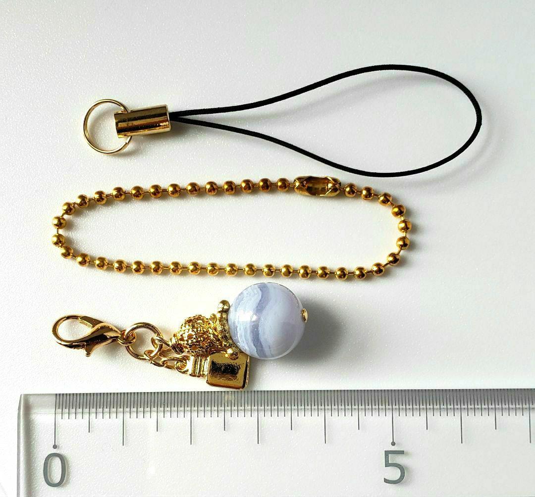 売却済み　120　ブルーレースアゲート　香水瓶みたいな開運チャーム