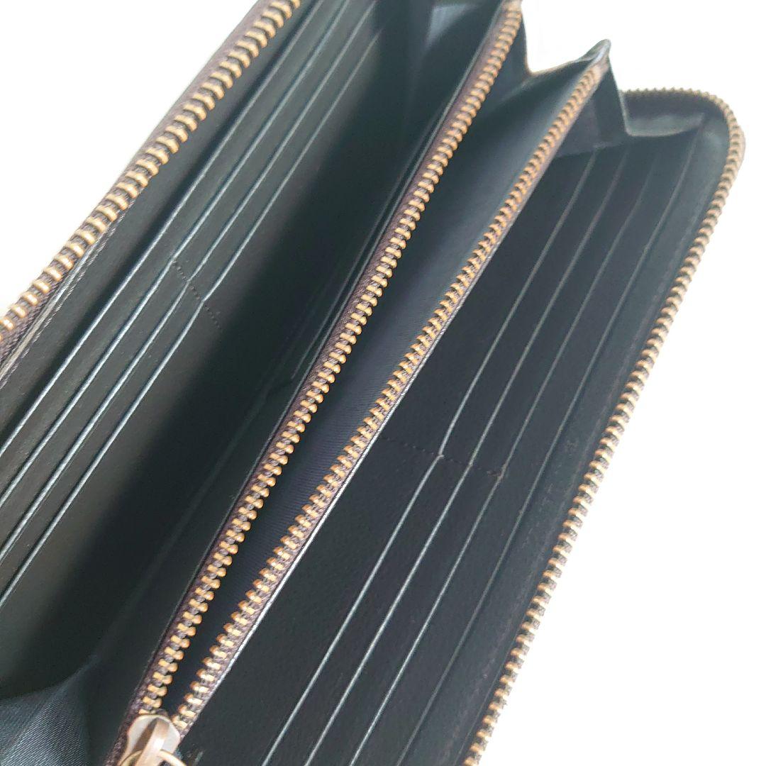 【ダンディー様】印傳屋 長財布 鹿革 漆 箱 説明文付き ラウンドファスナー