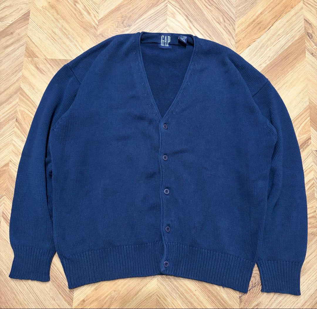 90s OLD GAP コットンニットカーディガン デカタグ セーター