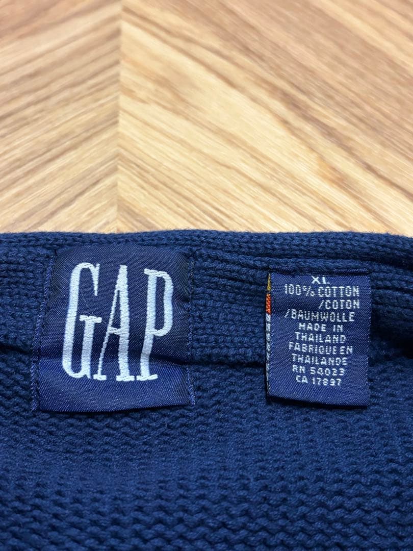 90s OLD GAP コットンニットカーディガン デカタグ セーター