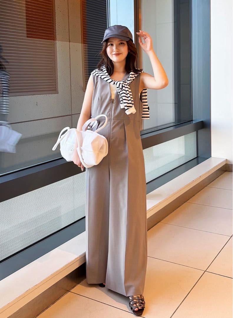 LOUNIE oggiコラボ フロントファスナー オールインワン サロペット