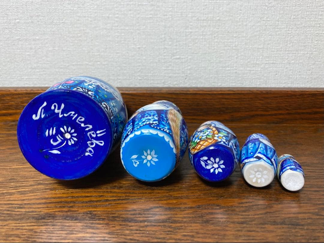 年末感謝セール♪ロシア雑貨☆ネコマトリョーシカ5P『グジェリの猫一家』ミラ最新作