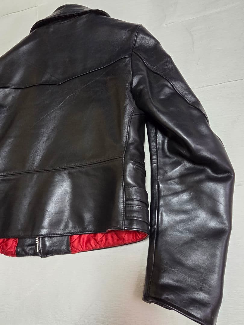 666 Triple Six ブラック レザー ライダースジャケット