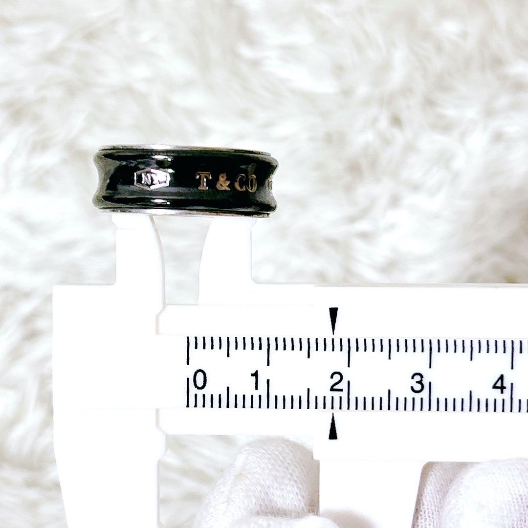 ティファニー 1837 ナロー リング ブラックチタン シルバー 指輪　16号