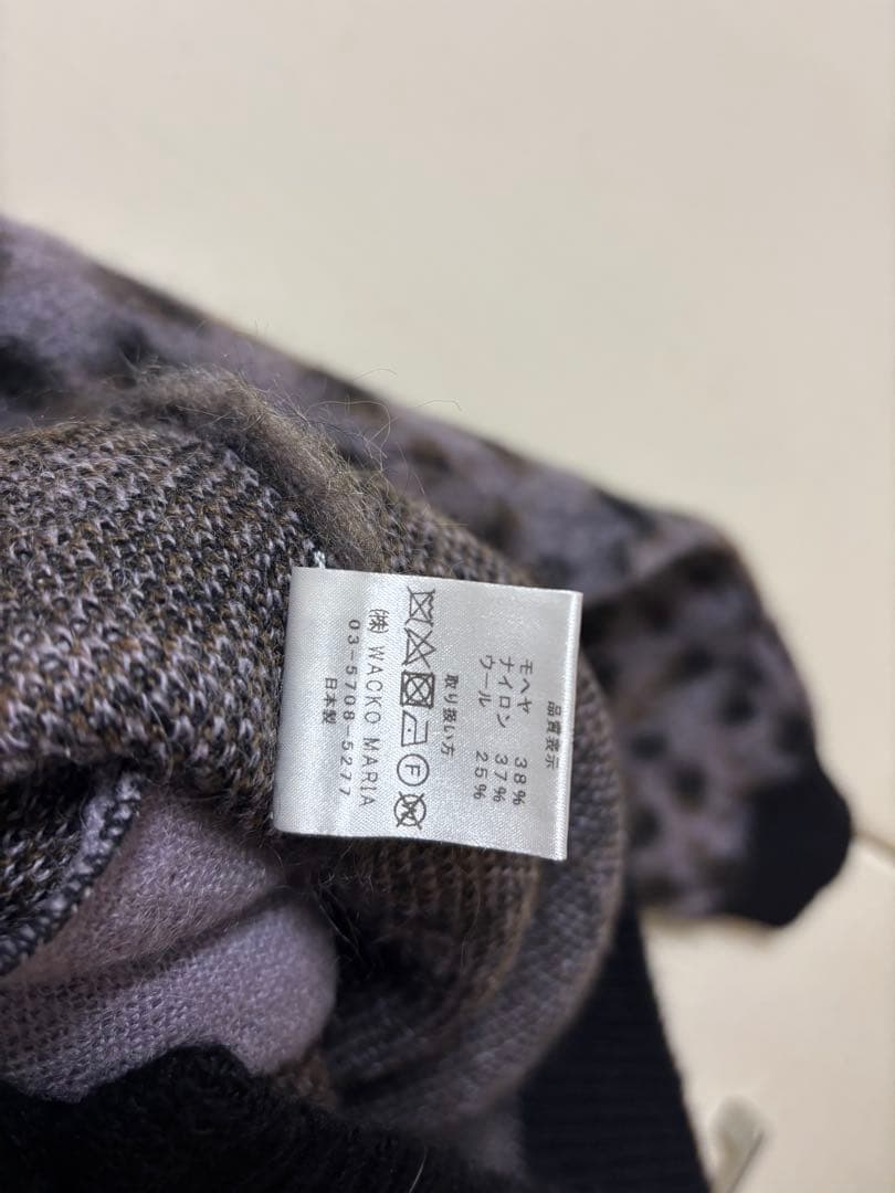 トップス WACKO MARIA LEOPARD MOHAIR CARDIGAN