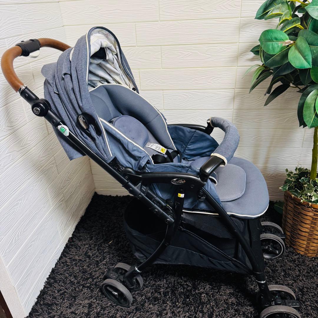 Aprica ラクーナビッテ クッション レザーハンドル ベビーカー デニム