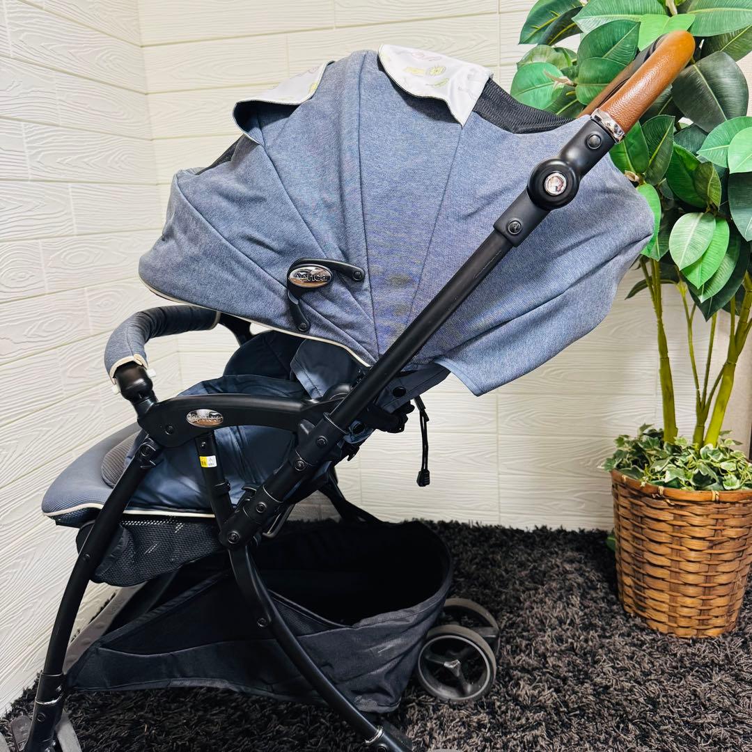 Aprica ラクーナビッテ クッション レザーハンドル ベビーカー デニム