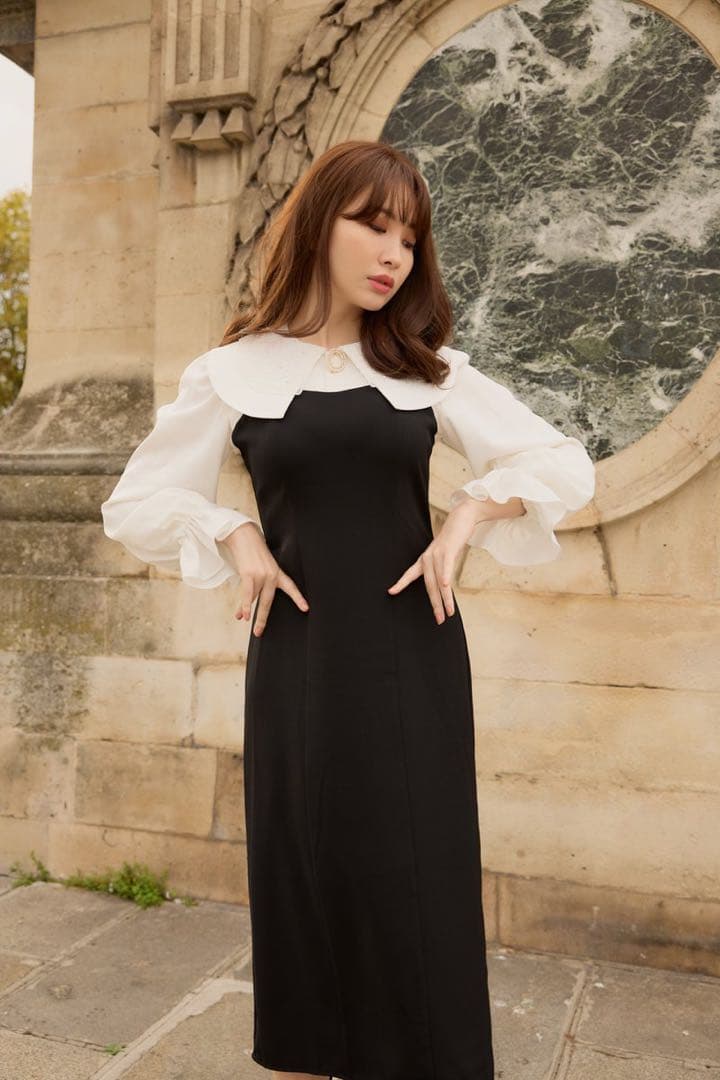 ワンピース Her lip to Galerie Pearl Collar Dress