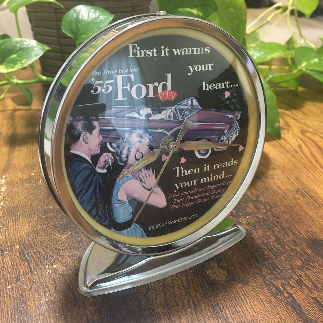 希少　レトロ　55 Ford   目覚まし時計　　　　　　　　　　（手巻き）