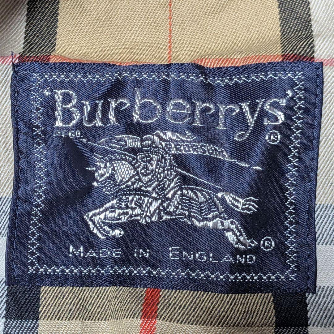美品★BURBERRY ステンカラーコート 濃ベージュ チェック柄 メンズL