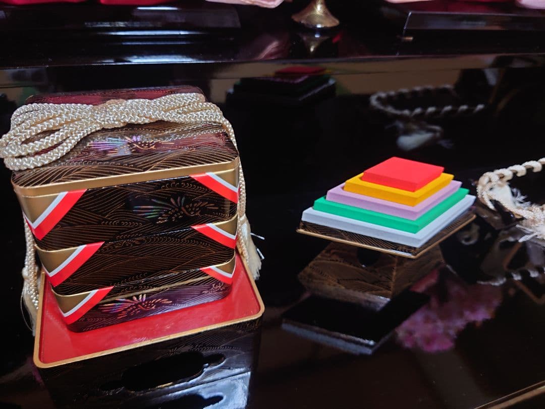 雛人形 3段 漆 漆塗り