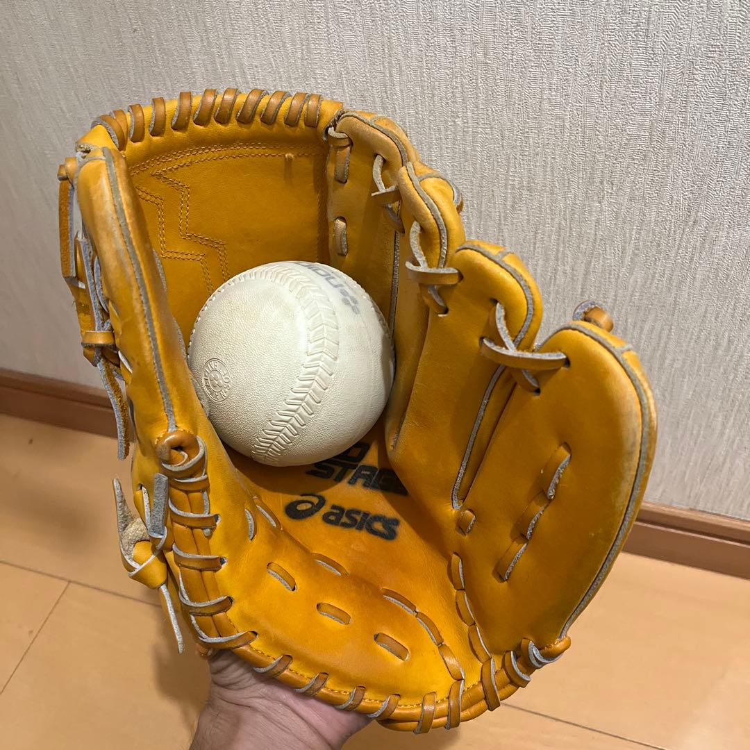 ASICS 軟式用グローブ イエロー