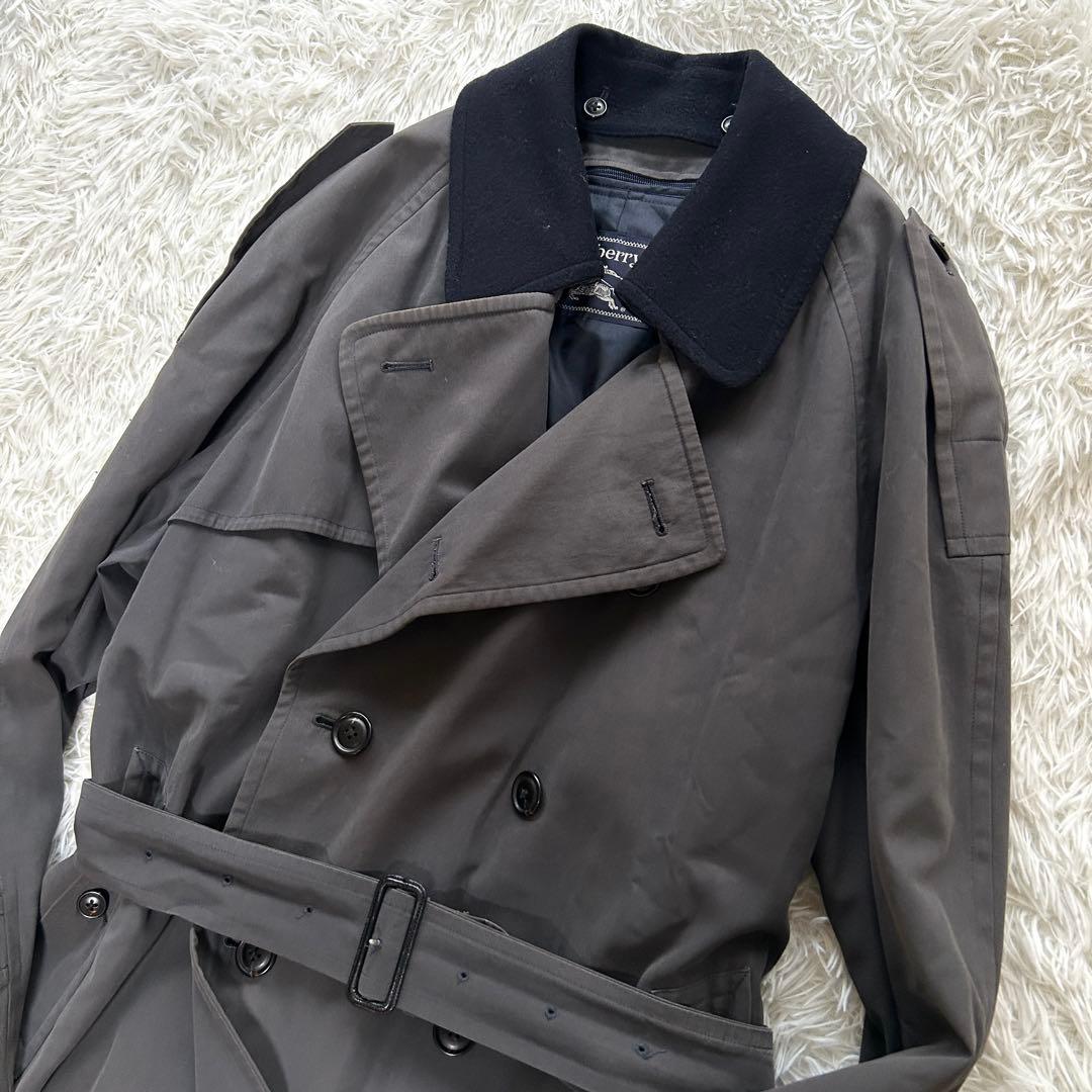 希少　バーバリー　トレンチコート　付け襟　ライナー　ベルト完備　グレー　M相当