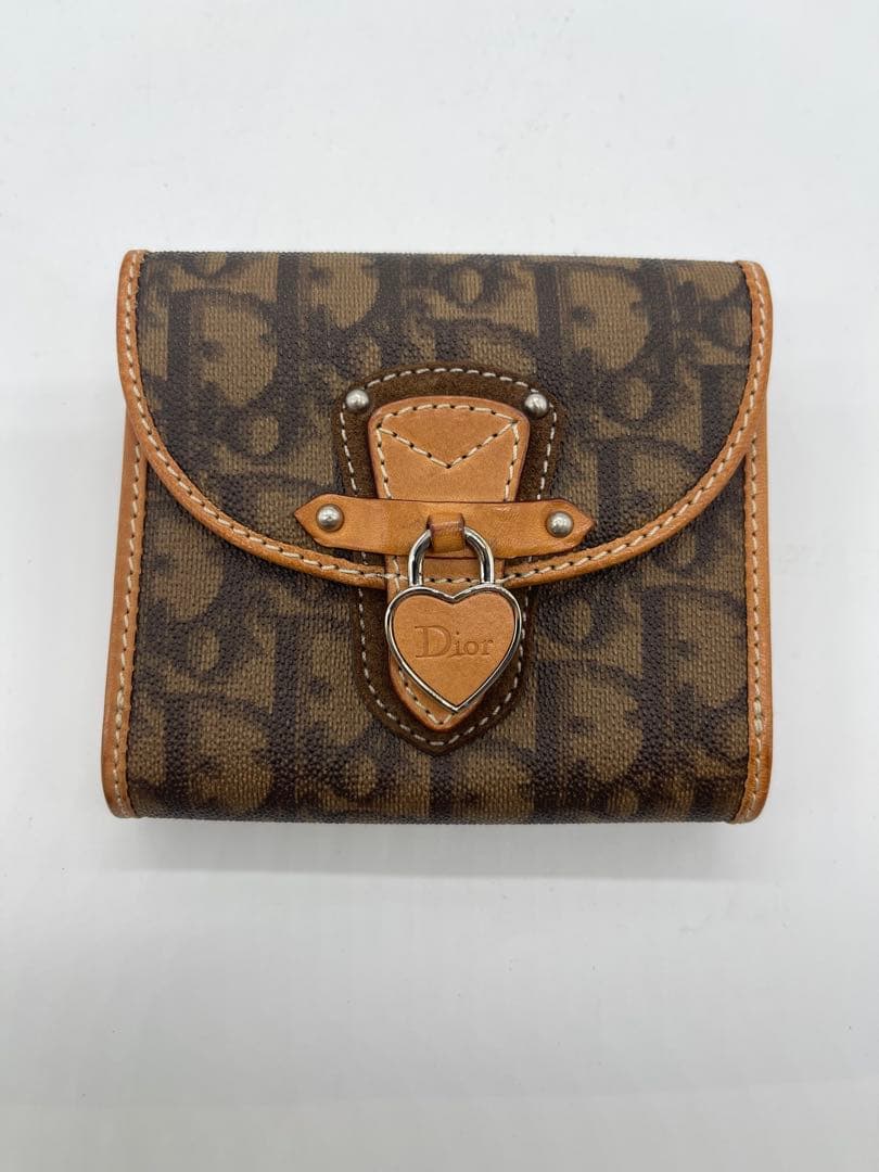 Dior 二つ折り財布 ブラウン ベージュ