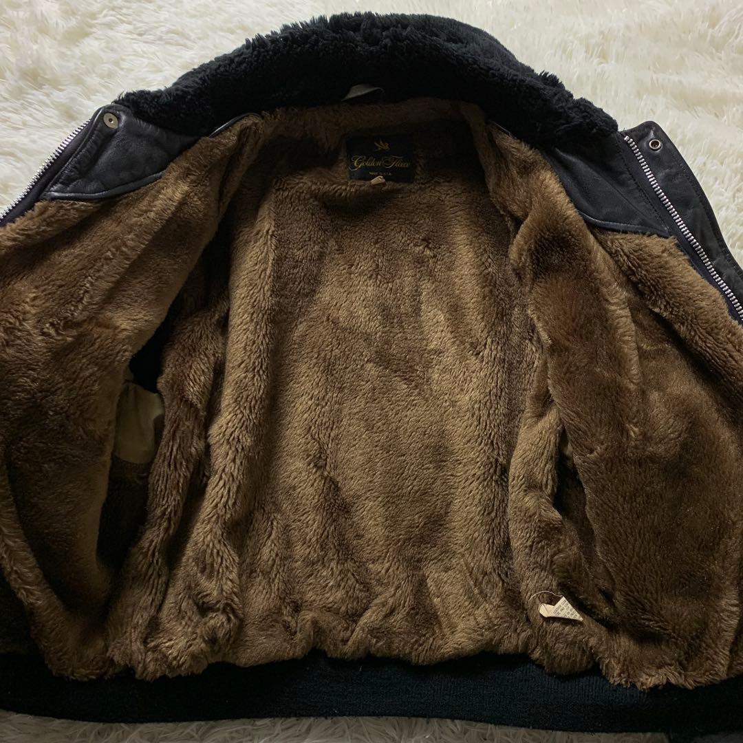 雰囲気抜群■VINTAGE フライトジャケット G-1 ブラック　襟ボア 44