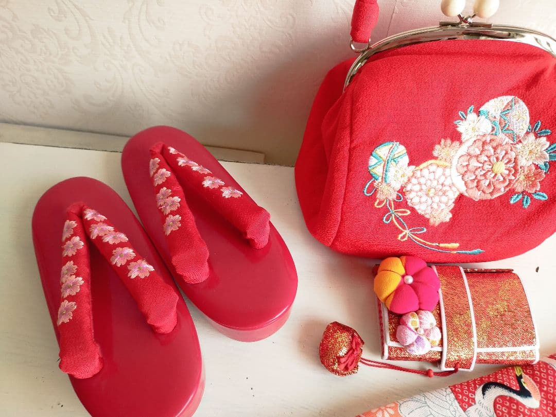 専用です☆大正浪漫アンティーク白系の着物にだらりの帯セット☆七五三ハーフ成人式