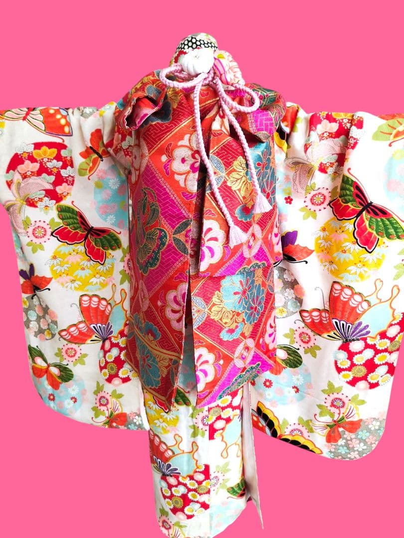 専用です☆大正浪漫アンティーク白系の着物にだらりの帯セット☆七五三ハーフ成人式