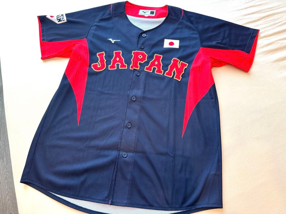 侍ジャパン ビジターユニフォーム 無地 刺繍 Oサイズ