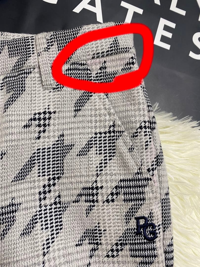 パーリーゲイツグレンチェック千鳥ジャガード起毛仕上げストレッチパンツサイズ00