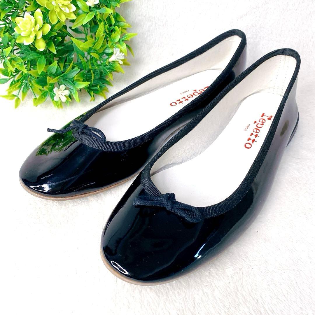 美品✨レペット サンドリオン パテント ブラック 36 バレエシューズ エナメル