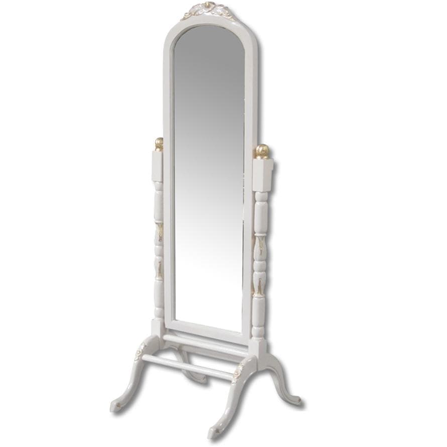 お値下げ！　クラシック ロココ調家具 アイボリー金箔 スタンドミラー
