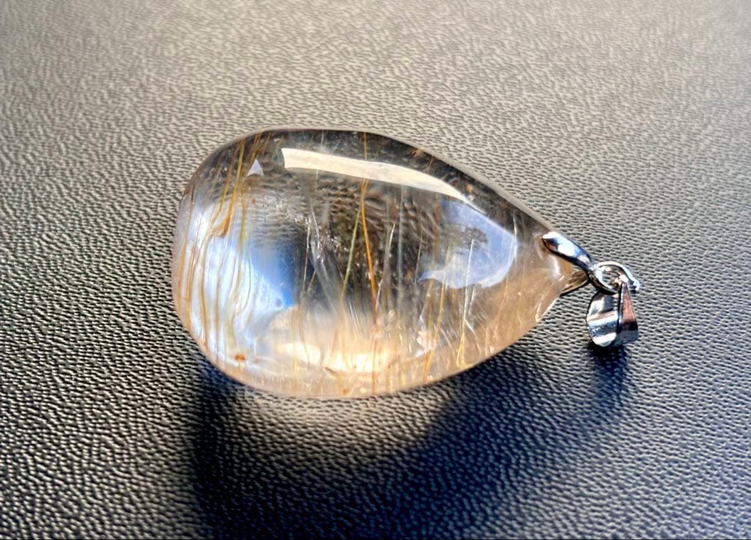 最高品質　天然石の王者　エンジェルラダーインゴールドルチルクォーツのPT