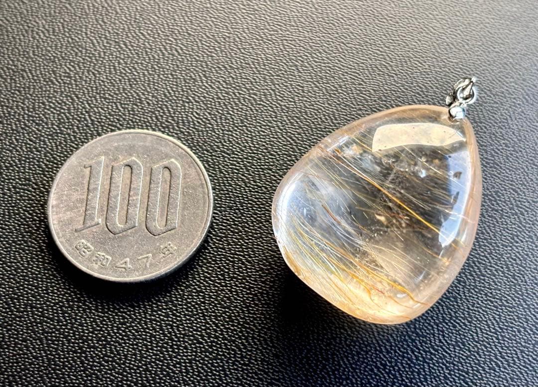 最高品質　天然石の王者　エンジェルラダーインゴールドルチルクォーツのPT