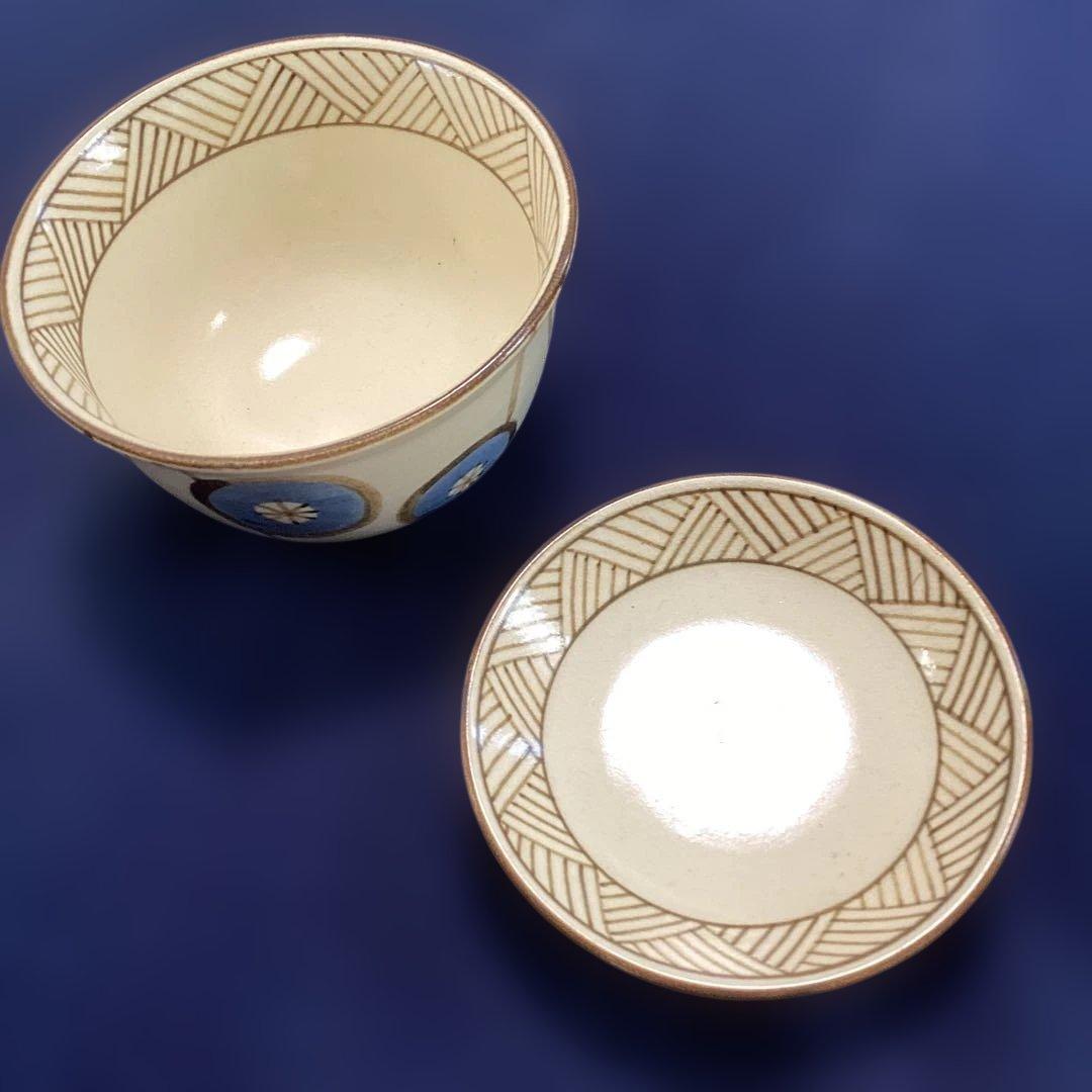 京焼梅絵小蓋物7客　　新品未使用　　嘉豊作