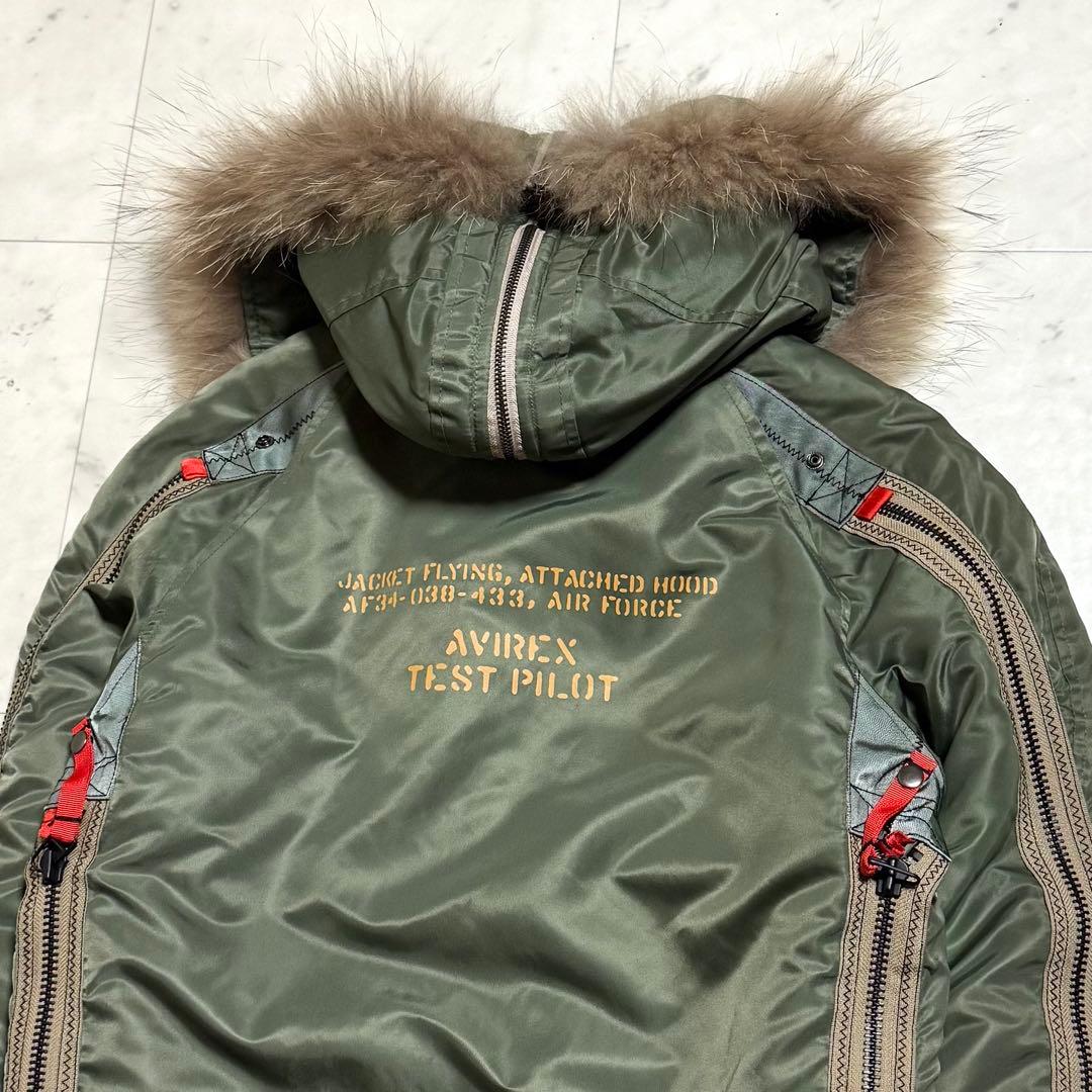 AVIREX フライトジャケット N-2B Y2K カスタムジッパー カーキ L
