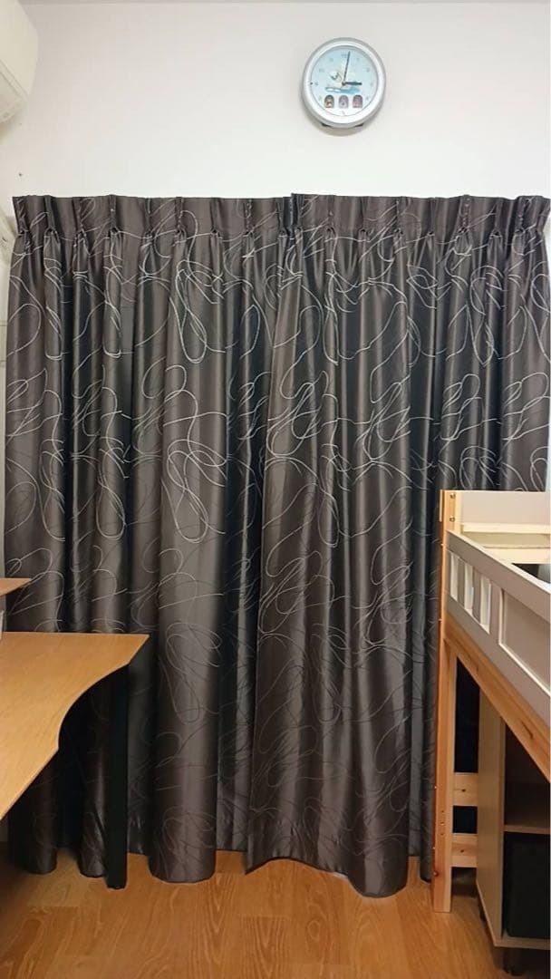 遮光カーテン　美品　サンゲツ　ブラウン　レースカーテンセット