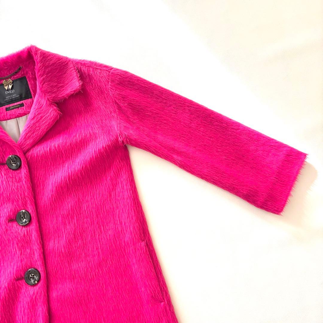 イネド INED アルパカ シャギー チェスター コート