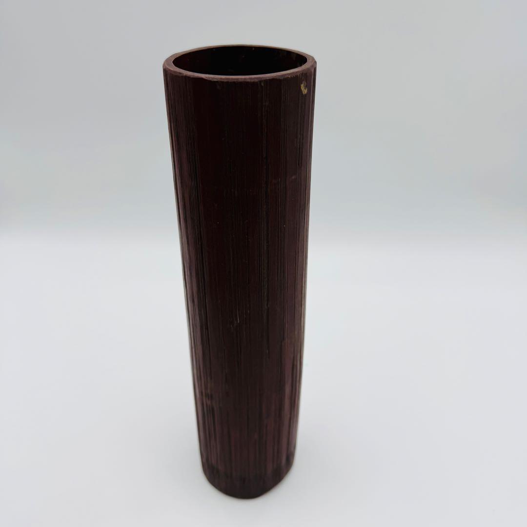 【竹花入　竹工園　花器　花生　竹細工】華道　フラワーアレンジ　アンティーク