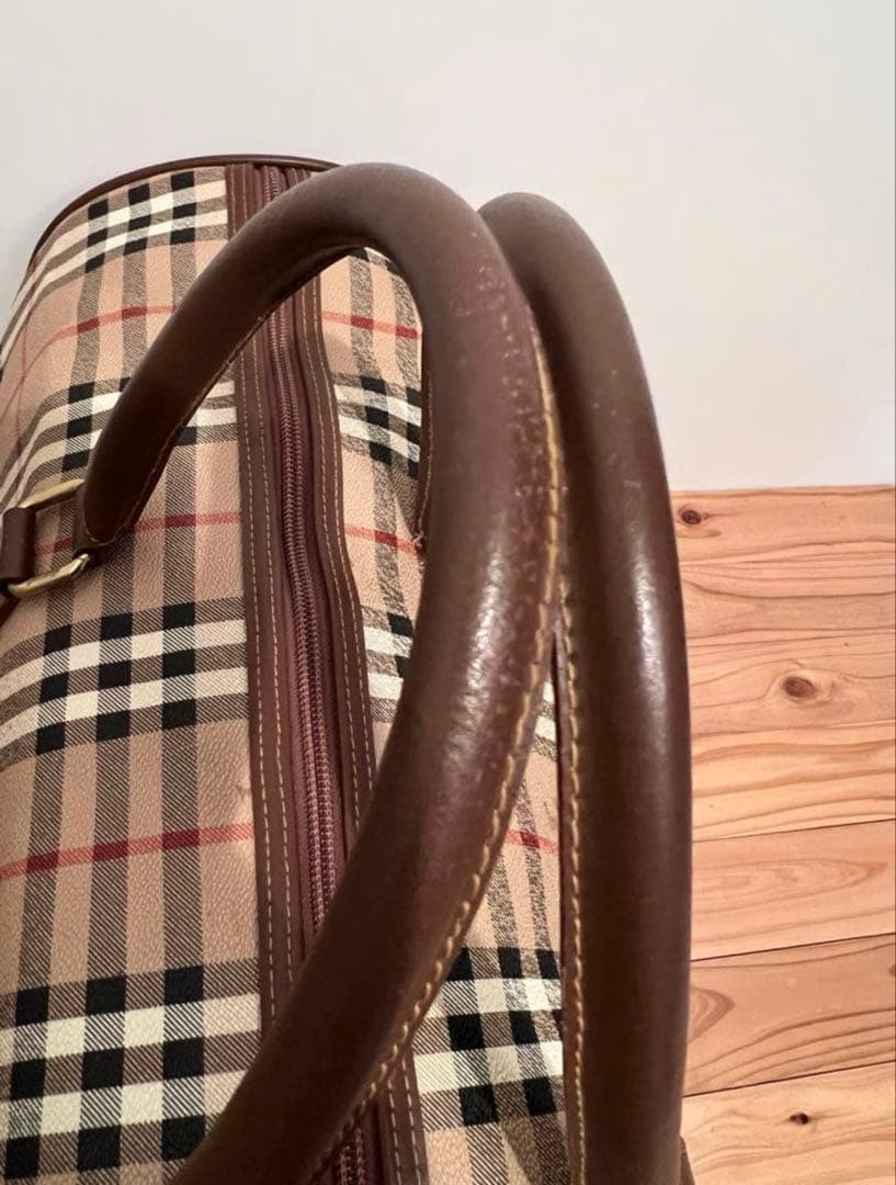 【大容量】Burberrys ・ノバチェック レザー ボストンバッグ PVC